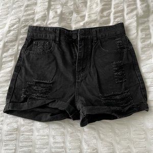 Womens Black Denim Shorts